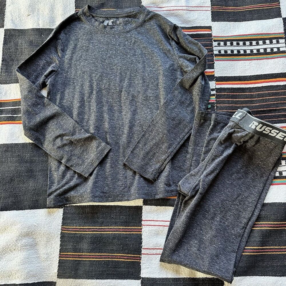 Russell Athletics Gray Thermal Base Layer Set. Size 8. Excellent Condition!